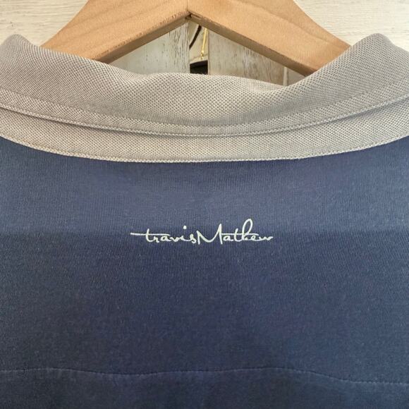 TRAVIS MATHEW Men's XL Contrast Short Sleeve Polo Golf Shirt Sporty Blue Gray - Picture 5 of 14